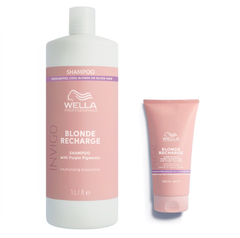 Wella - Blonde Recharge - Shampoo 1000ml & Cool Conditioner 200ml