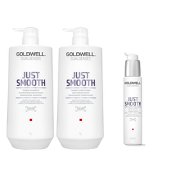 Goldwell - Just Smooth - Shampoo 1000ml & Conditioner 1000ml & 6 Effect Serum