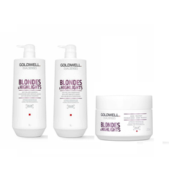 Goldwell - Blonde & Highlights - Shampoo 1000ml & Conditioner 1000ml & Treatment 200ml