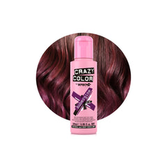 Crazy Color Aubergine Nourishing Semi Permanent Hair Dye - Vibrant Shades 100ml