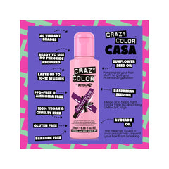 Crazy Color Aubergine Nourishing Semi Permanent Hair Dye - Vibrant Shades 100ml