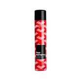 A can of Matrix Styling Fixer Hairspray with a red and black design.