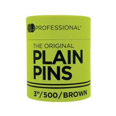 LJ PROFESSIONAL - PINS - 3" Plain Pins - Brown (500pcs)