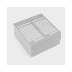 Grey and white assorted check pads on a white background.