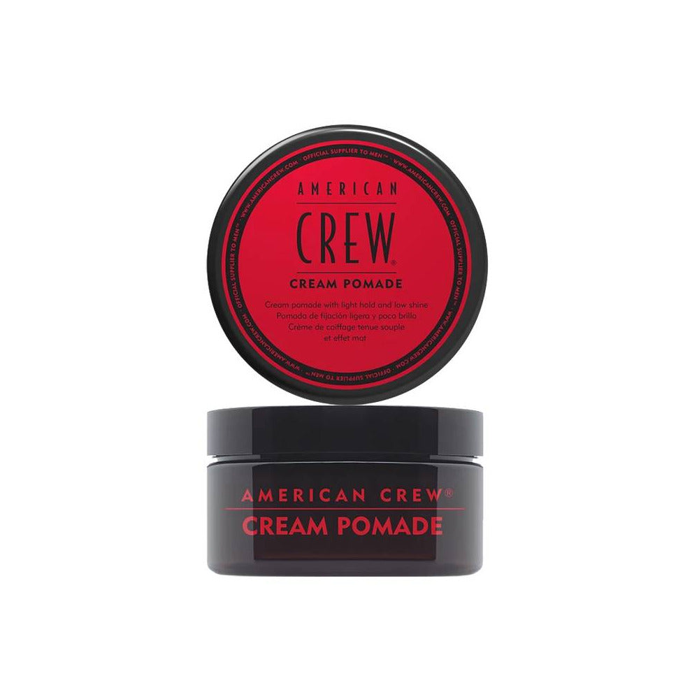 American Crew Cream Pomade with light hold and low shine.