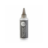 White bottle with a grey label on a white background.