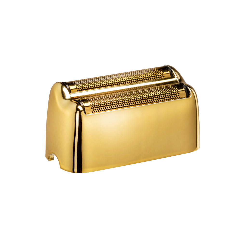 A gold-colored BaByliss PRO dual foil replacement foil for cordless shavers.
