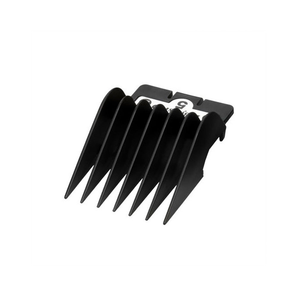 A black clipper comb guide size five on a white background.