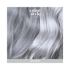 Silver hair colour swatch strand.