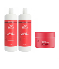 Wella - Color Brilliance -COARSE Shampoo 1000ml & COARSE Conditioner 1000ml & COARSE Mask 150ml