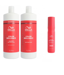 Wella - Color Brilliance -COARSE Shampoo 1000ml & COARSE Conditioner 1000ml & BB Spray