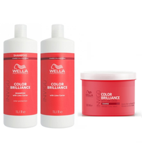 Wella - Color Brilliance -COARSE Shampoo 1000ml & COARSE Conditioner 1000ml & COARSE Mask 500ml