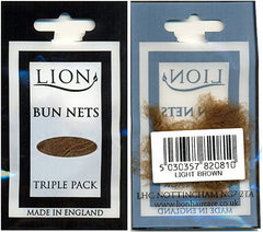 Lion Bun Nets Light Brown 12x3pk