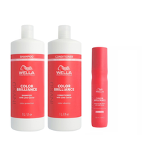 Wella - Color Brilliance - FINE Shampoo 1000ml & FINE Conditioner 1000ml & BB Spray