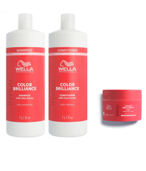 Wella - Color Brilliance - FINE Shampoo 1000ml & FINE Conditioner 1000ml & FINE Mask 150ml