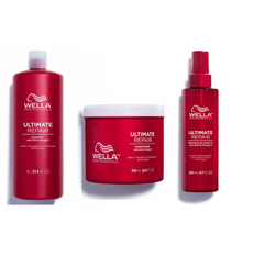 Wella - Ultimate Repair - Shampoo 1000ml & Conditioner 500ml & Leave In 140ml