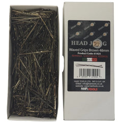 Hair Tools Waved Grips 48mm Brown - Strong Professional Hair Pins 620 Pack