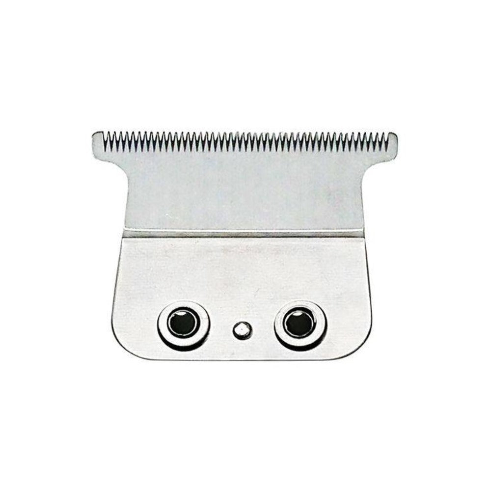 A silver skeleton trimmer blade for hair cutting.