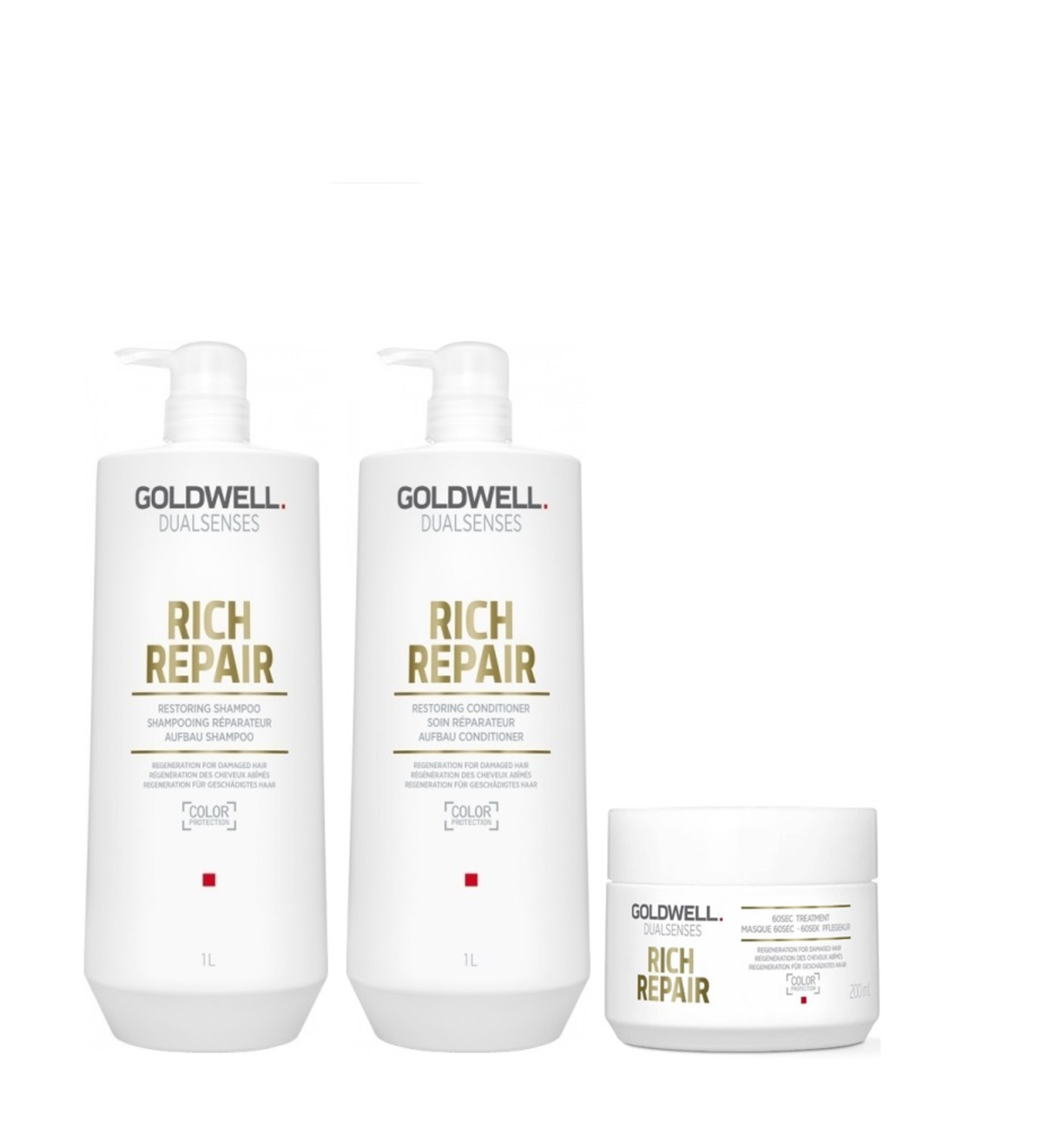 Goldwell - Rich Repair - Shampoo 1000ml & Conditioner 1000ml & Treatment 200ml