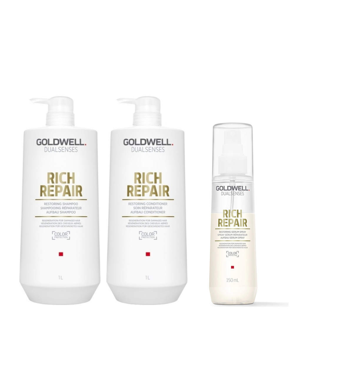 Goldwell - Rich Repair - Shampoo 1000ml & Conditioner 1000ml & Serum Spray