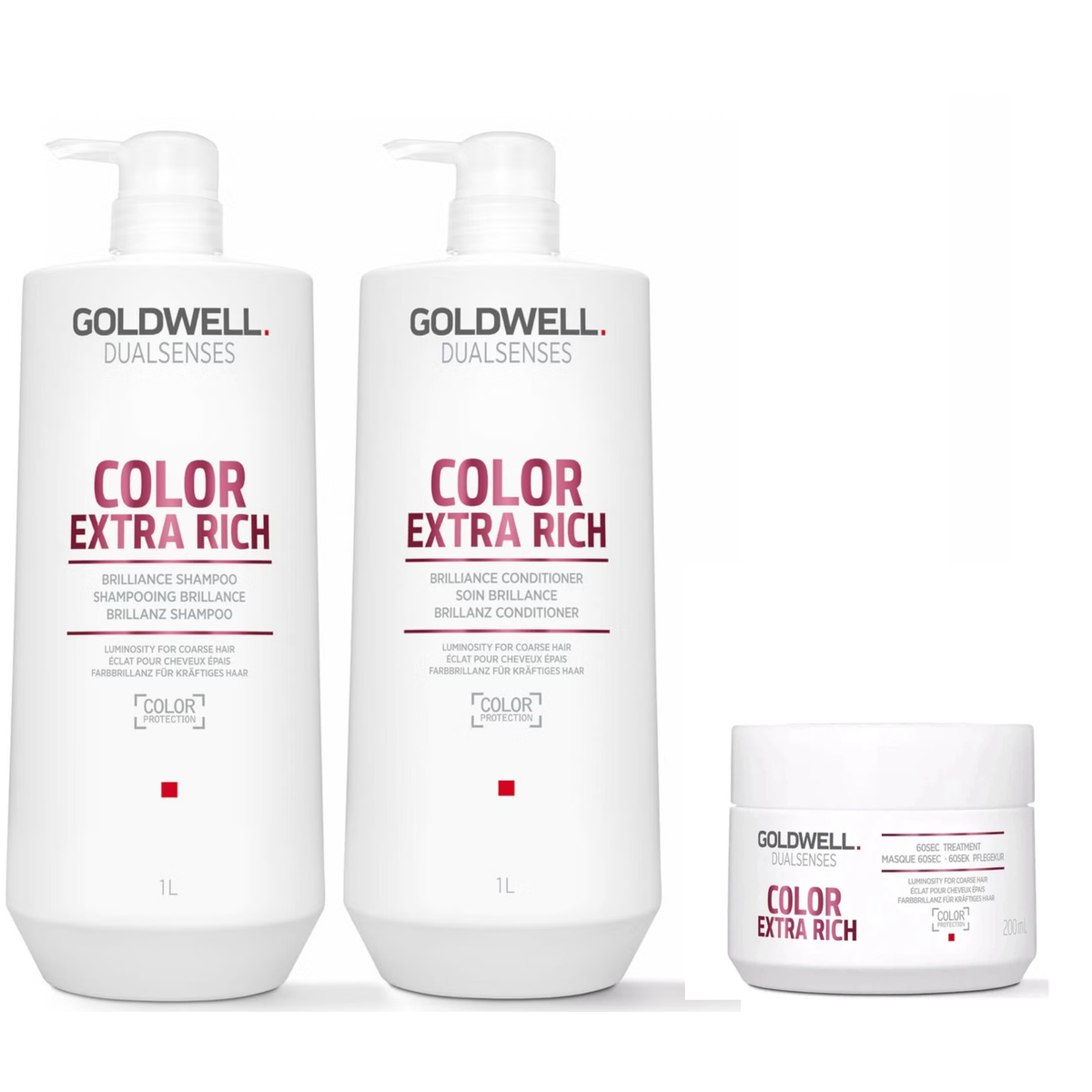 Goldwell - Color Extra Rich - Shampoo 1000ml & Conditioner 1000ml & Treatment 200ml