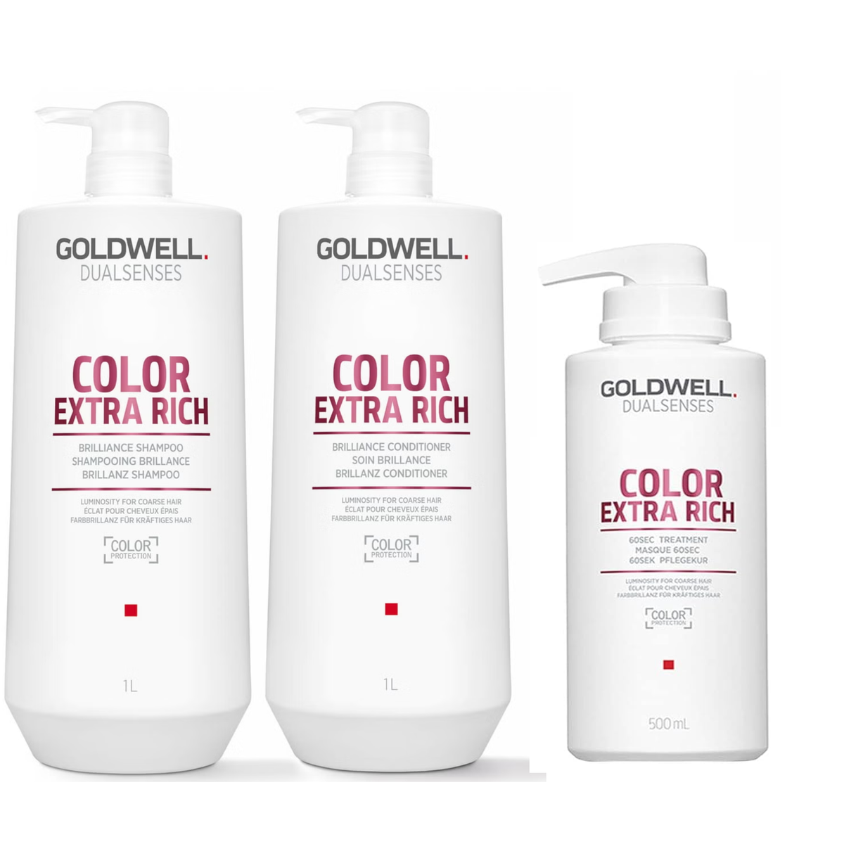 Goldwell - Color Extra Rich - Shampoo 1000ml & Conditioner 1000ml & Treatment 500ml