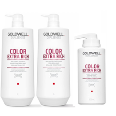 Goldwell - Color Extra Rich - Shampoo 1000ml & Conditioner 1000ml & Treatment 500ml