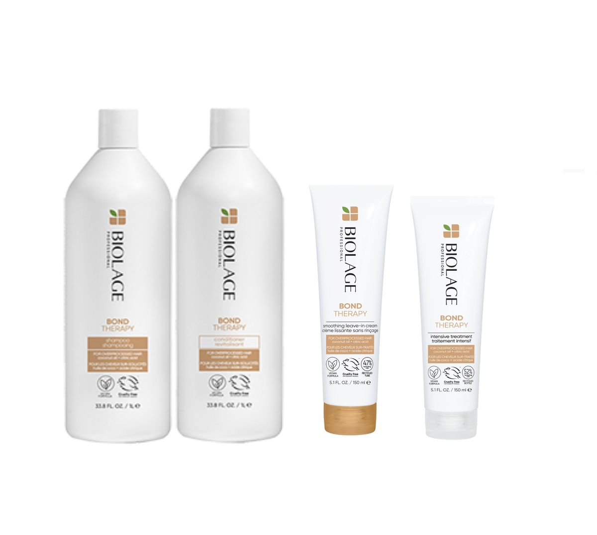 Biolage -  Bond Therapy - Shampoo 1000ml & Conditioner 1000ml & Leave In & Intensive Treatment