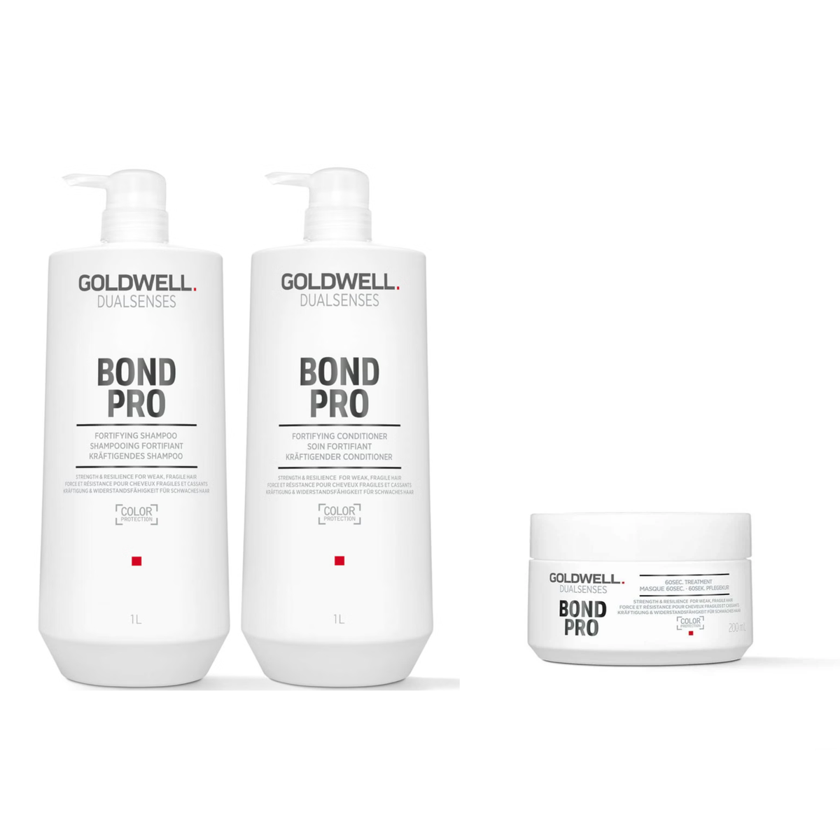 Goldwell - Bond Pro - Shampoo 1000ml & Conditioner 1000ml & Treatment 200ml