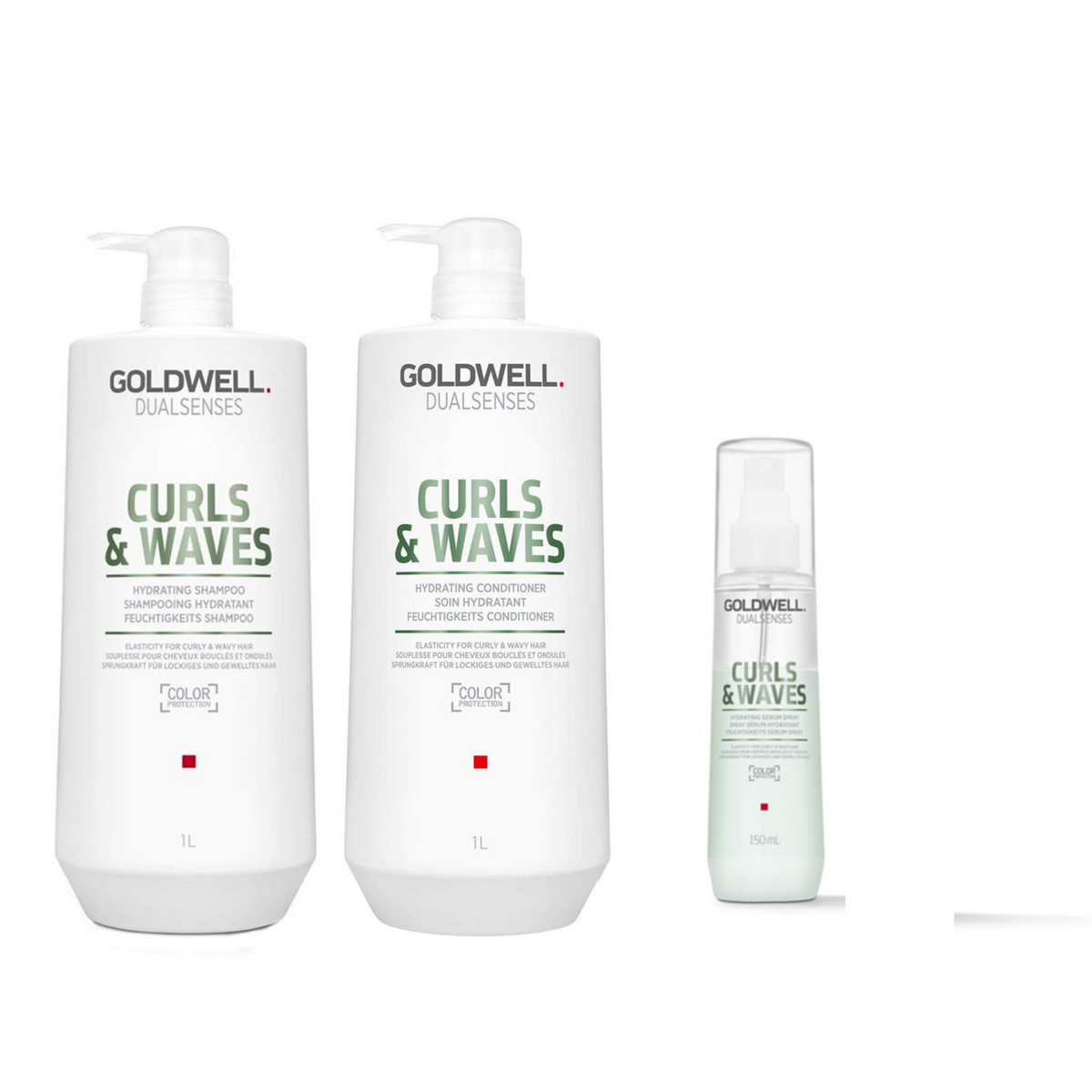 Goldwell - Curls & Waves - Shampoo 1000ml & Conditioner 1000ml & Serum Spray