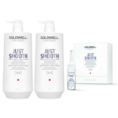 Goldwell - Just Smooth  - Shampoo 1000ml & Conditioner 1000ml & Intensive Serum