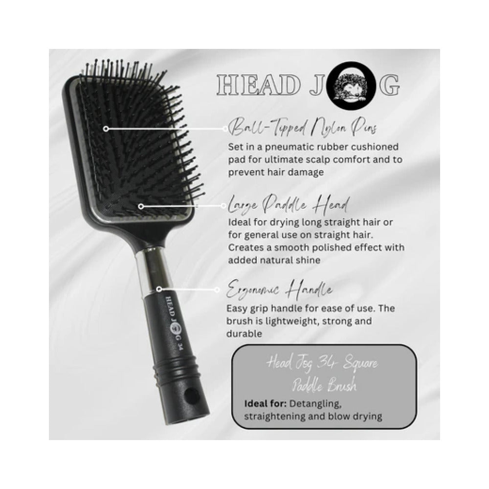 Head Jog 34 Large Square Paddle Brush