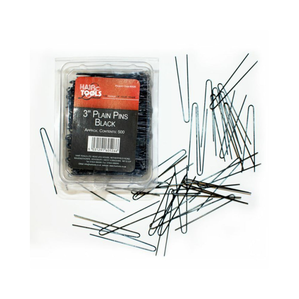 HAIR TOOLS - Pins & Grips - Plain Pins - 3" Black 500pk