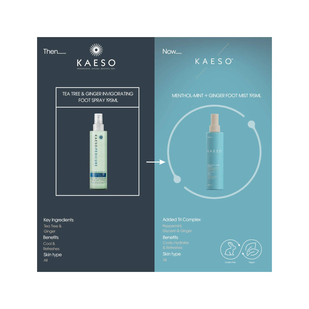 Kaeso Pedicure - Tea Tree & Ginger Breeze Invigorating Foot Spray