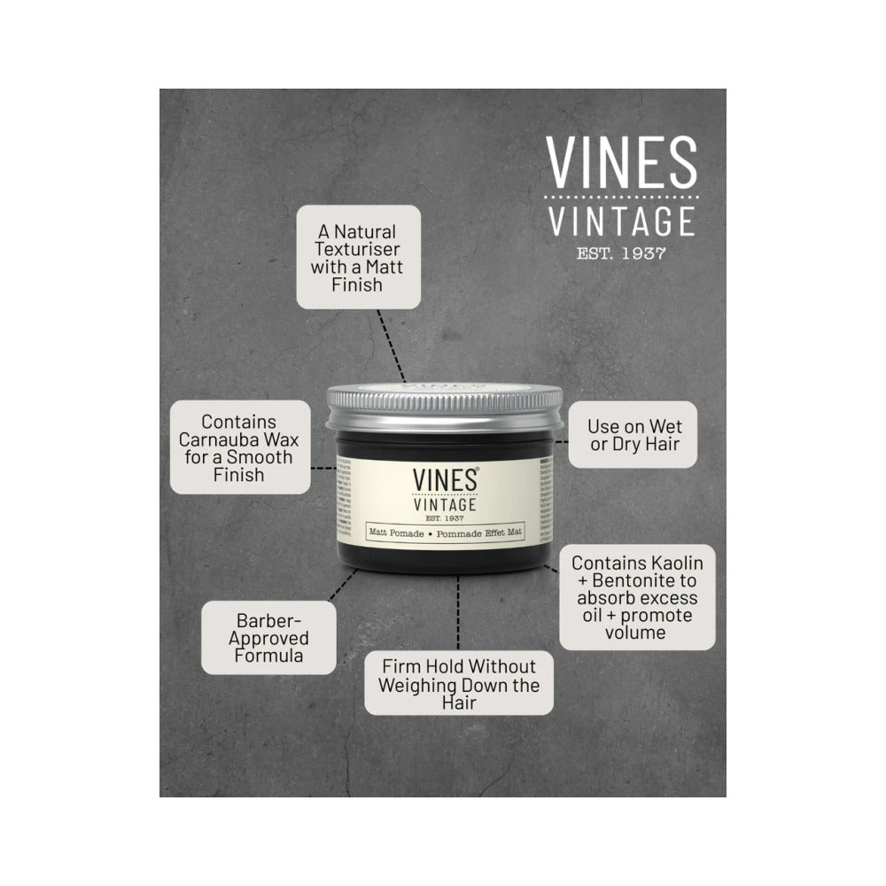 VINES VINTAGE - BARBER RANGE - Matt Pomade 125ml