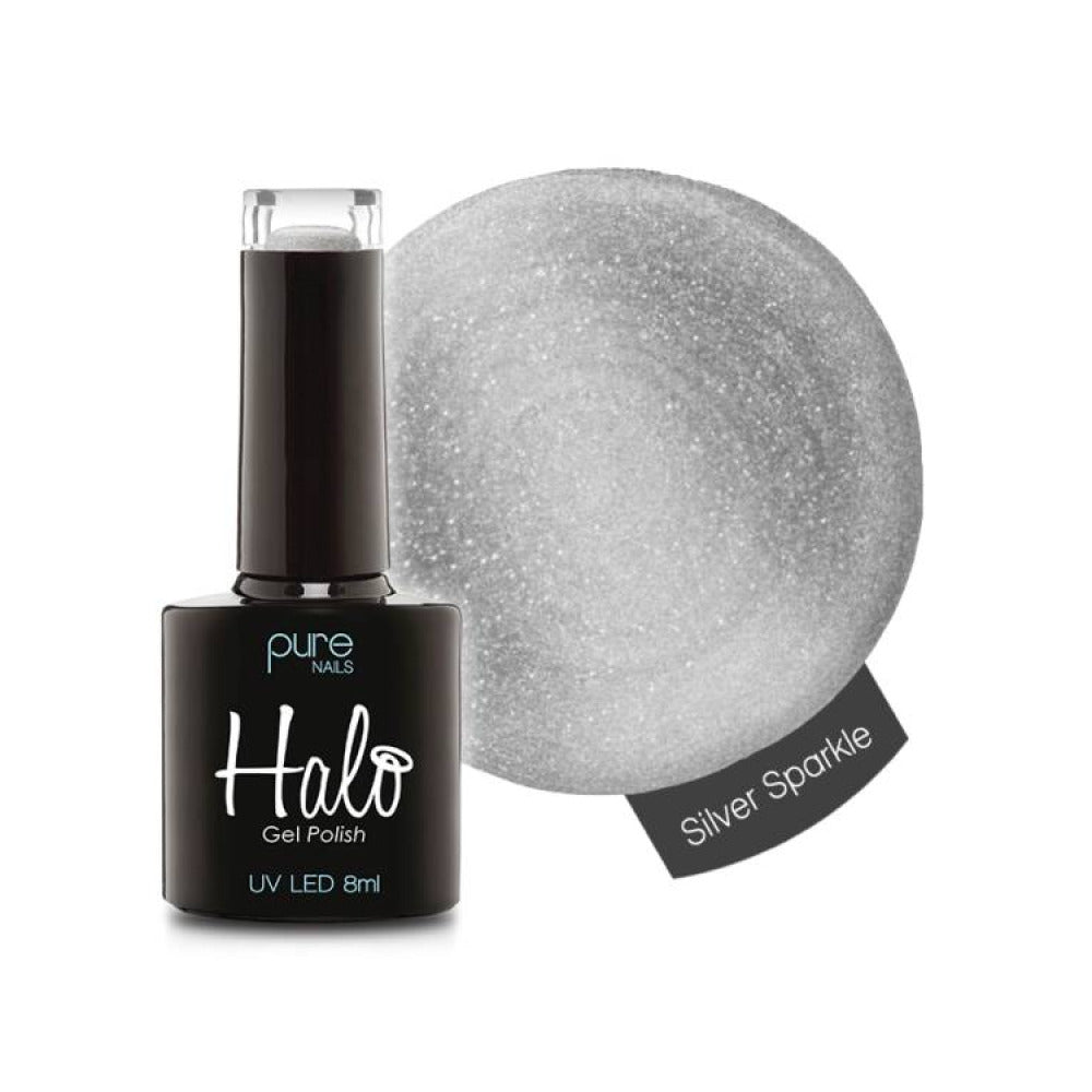 Halo Gel Polish - Silver Sparkle - 8ml