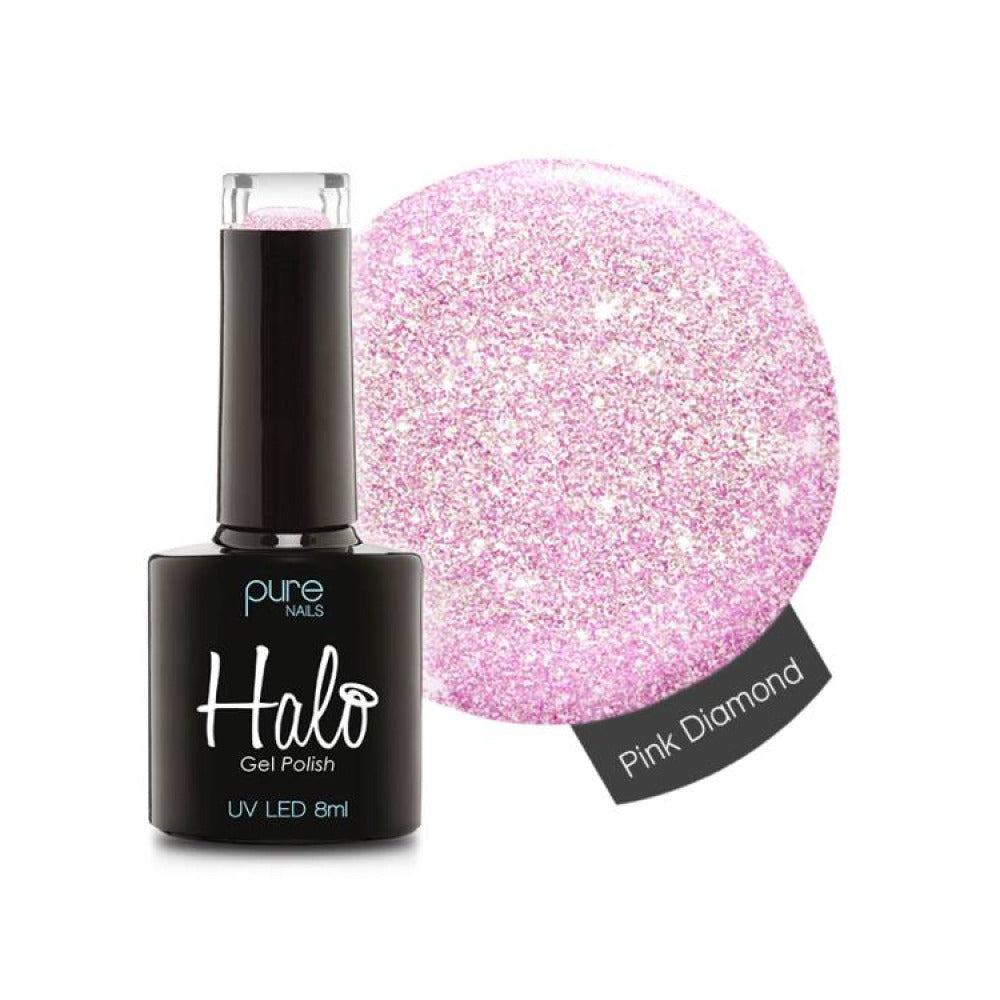 Halo Gel Polish Pink Diamond 8ml - Ice Crystals Collection Gel Nail Polish