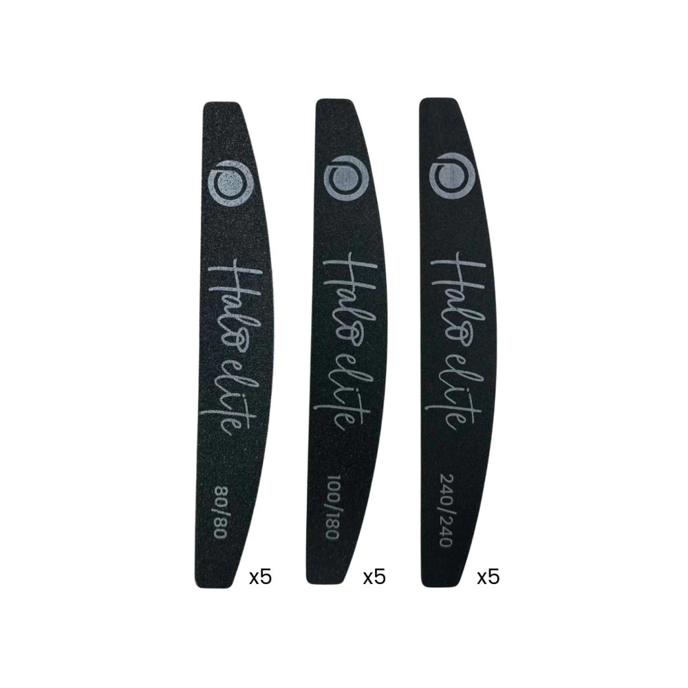 Halo Elite Nail Files - Mixed Black 15pk