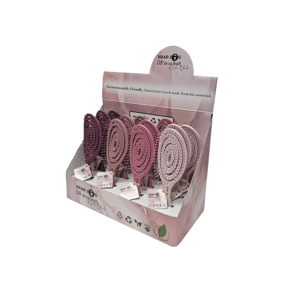HEAD JOG BRUSH - 08 - Straw Brush Nude Blush Display