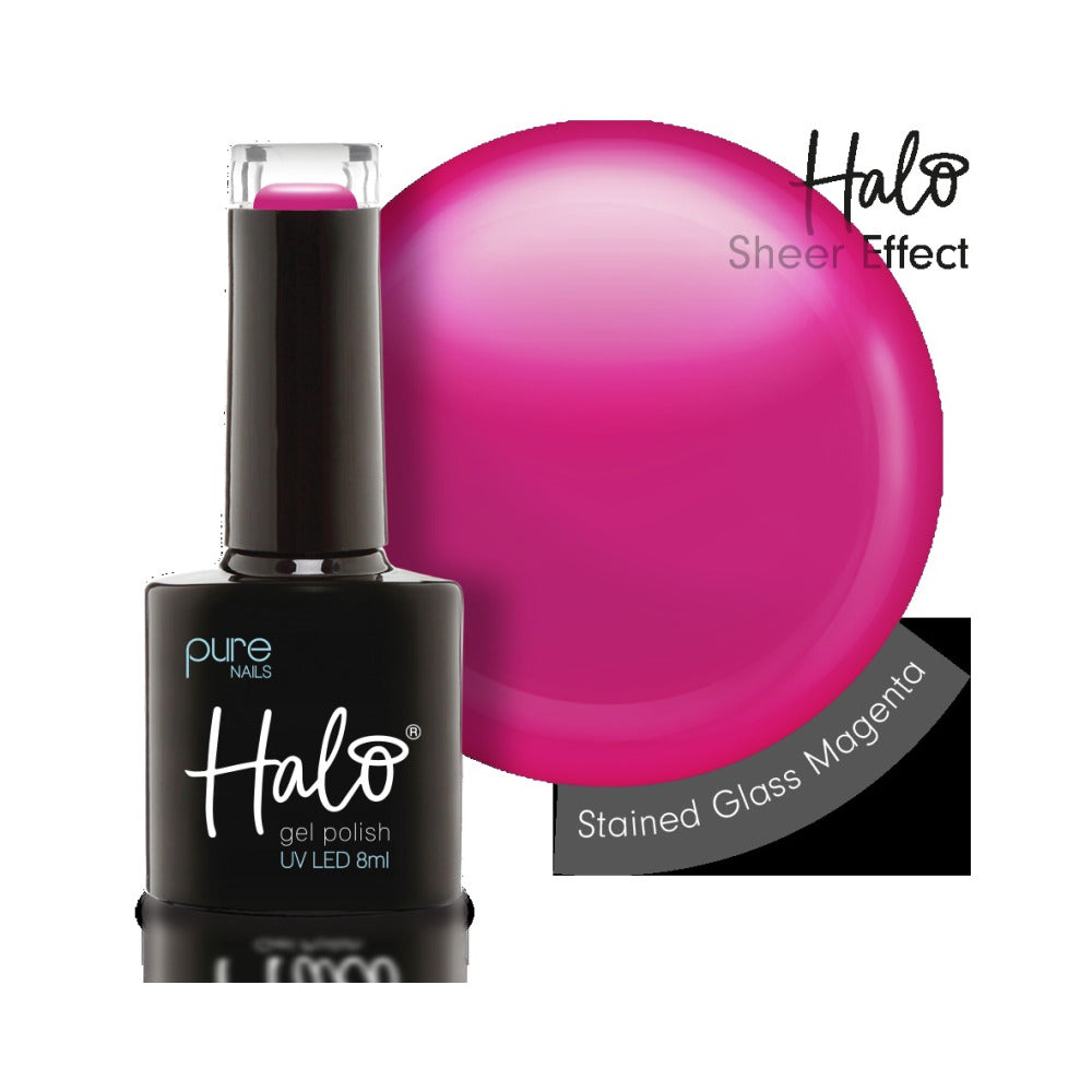 Halo Gel Polish Stained Glass Magenta 8ml - Sheer Jelly Gel Polish