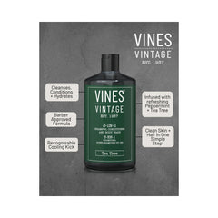 VINES VINTAGE - BARBER RANGE - 3-in-1 Shampoo, Conditioner & Body Wash