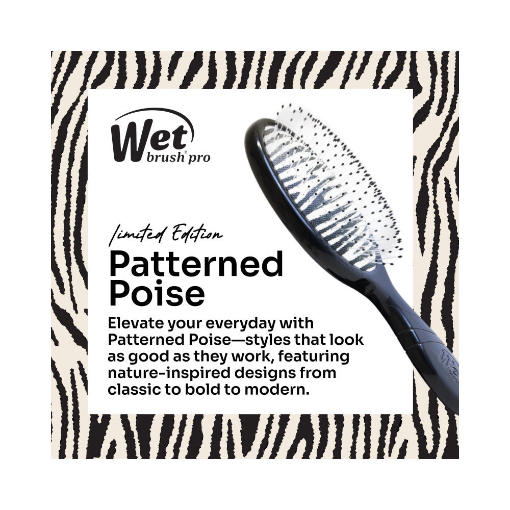 Wet Brush - Pro Detangler - Patterned Poise - Black Zebra