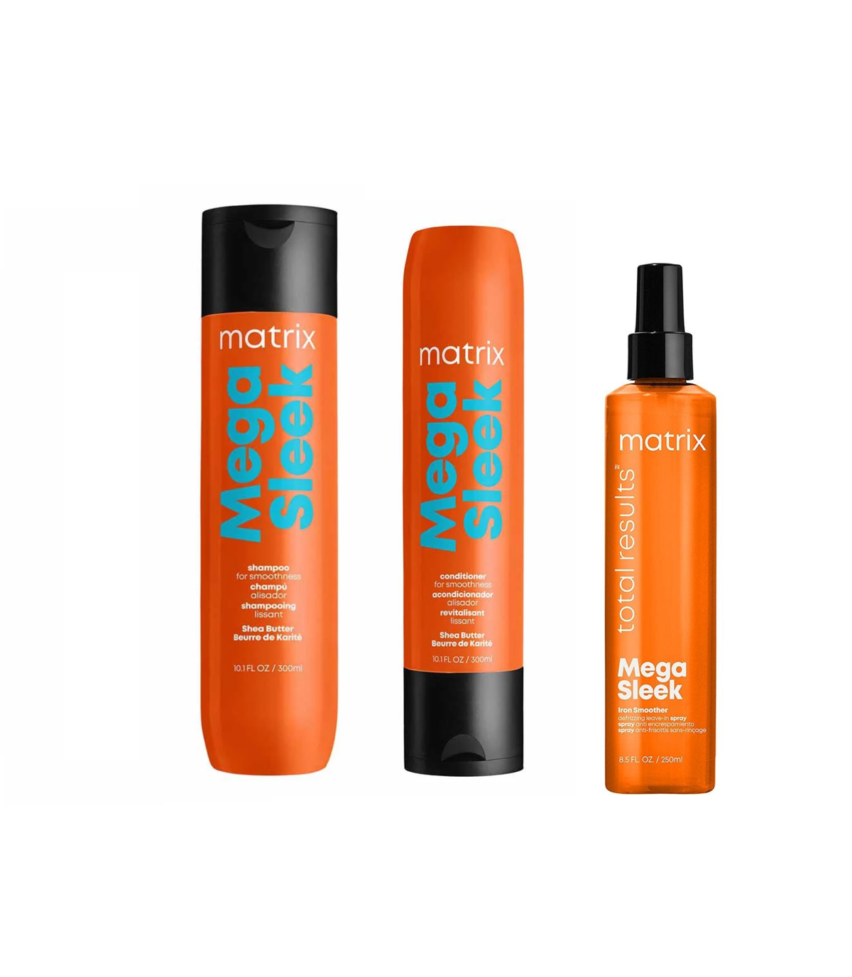 Total Results - Mega Sleek - Shampoo 300ml & Conditioner 300ml & Iron Smoother