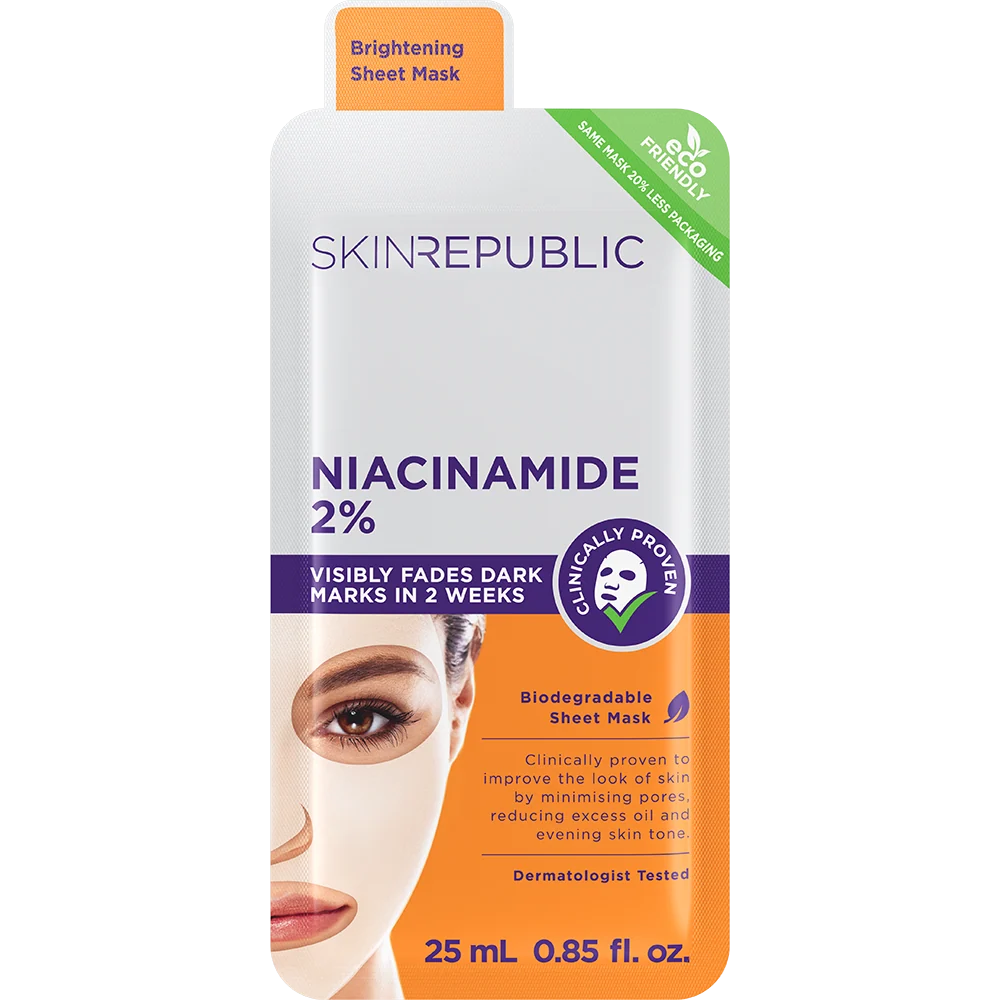 SKIN REPUBLIC - FACE SHEET MASK - Niacinamide 2% - Brightening