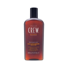 Bottle of American Crew Daily Shampoo with a capacity of 450ml, featuring an amber color glass with black cap.