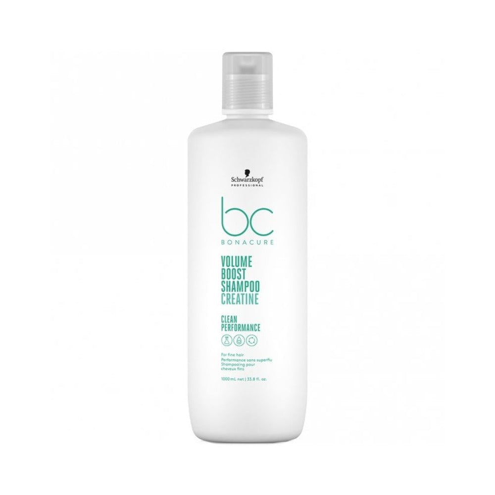 A 1000ml bottle of Volume Boost Shampoo on a white background. 