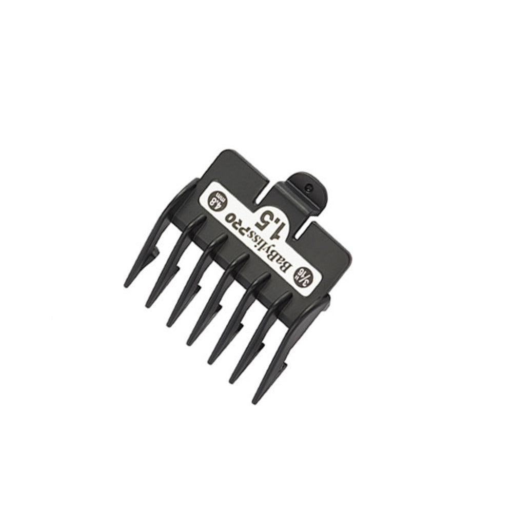 A black clipper comb guide attachment for the BaByliss Pro cordless super motor clipper, marked with the number 1.5.
