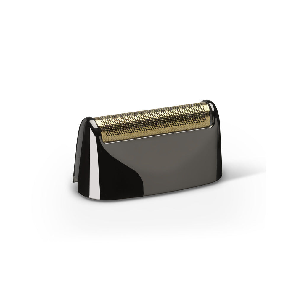 A black and silver cordless single foil replacement foil for hair cutting.