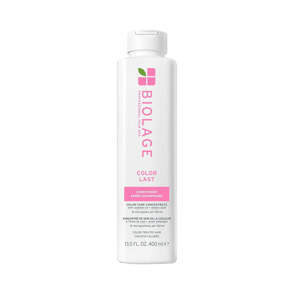 A 400ml bottle of Color Last Conditioner on a white background. 