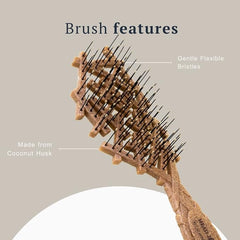 Head Jog 19 Coconut Brush Detangling Hair Brush - Cream